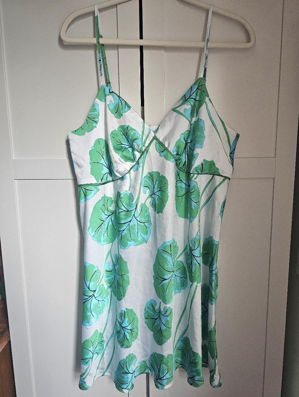 Diane von Furstenberg x Target Geranium Leaf Satin Slip Dress L NWOT